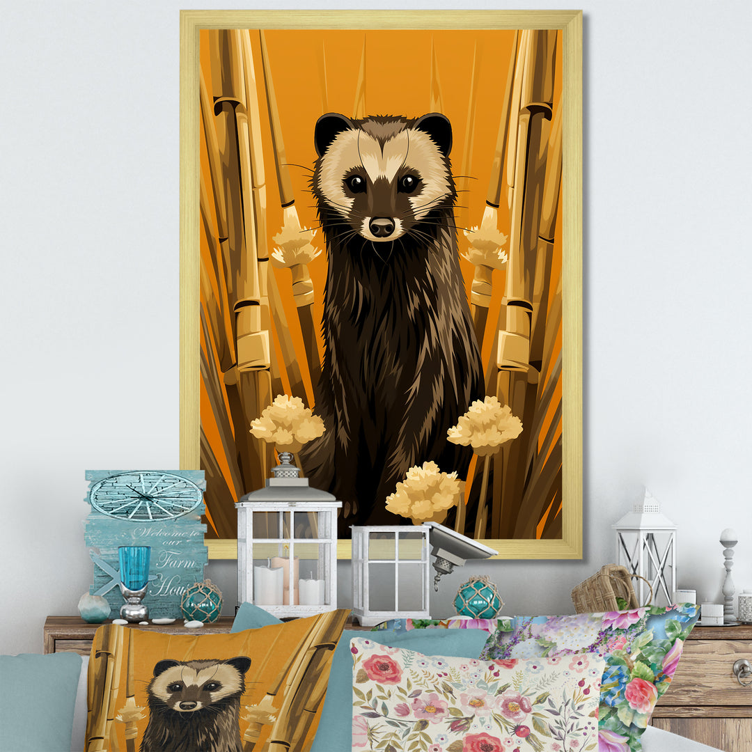 Meerkat discovery yellow portrait - Meercat Wall Art Prints