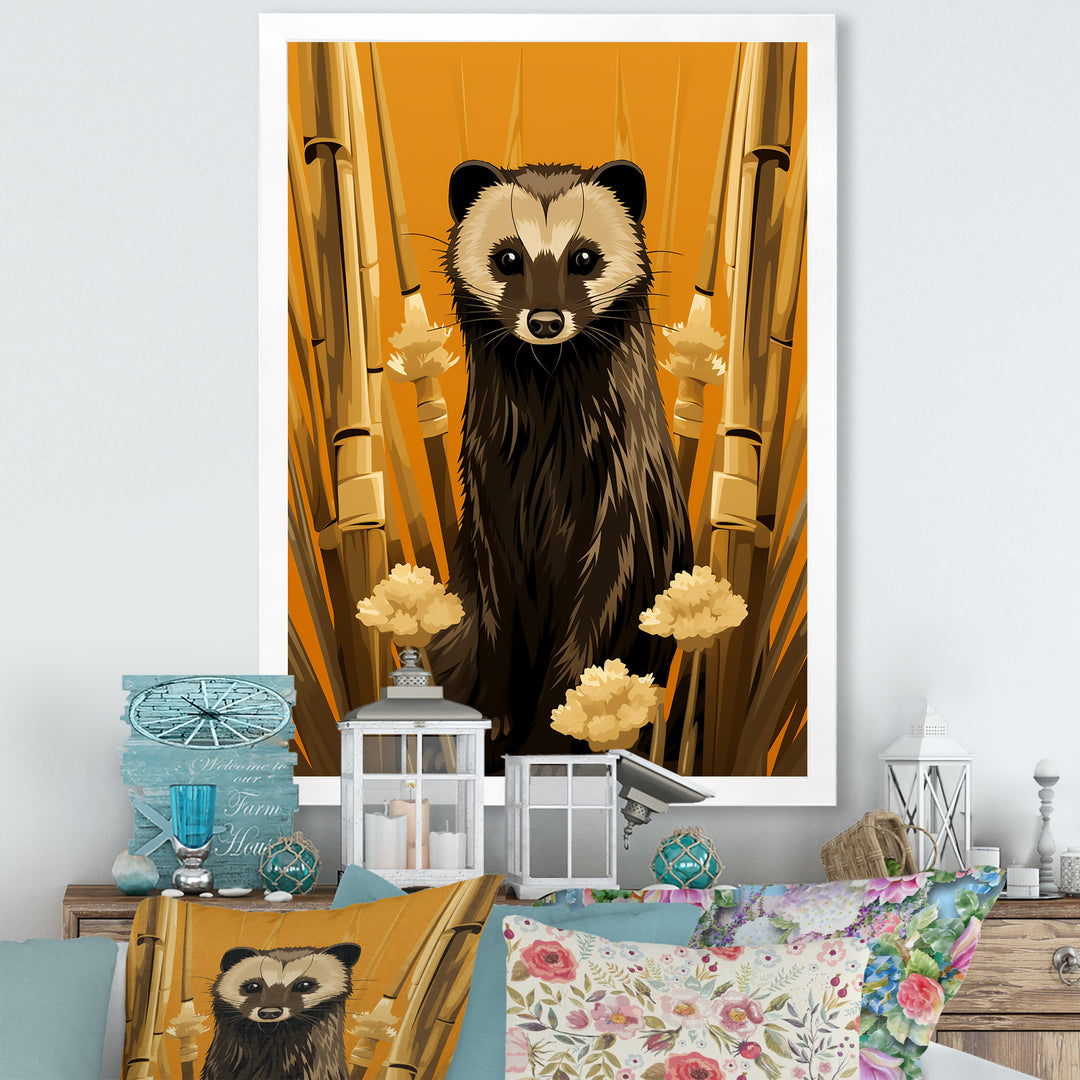 Meerkat discovery yellow portrait - Meercat Wall Art Prints