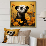 Meerkat Yellow floral meadows - Yellow Meercat Wall Art