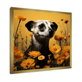 Meerkat Yellow floral meadows - Yellow Meercat Wall Art