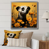 Meerkat Yellow floral meadows - Yellow Meercat Wall Art