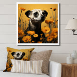 Meerkat Yellow floral meadows - Yellow Meercat Wall Art