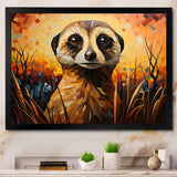 Yellow Meerkat floral meadows - Meercat Framed Canvas Art