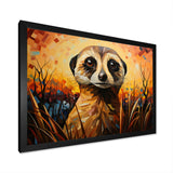 Yellow Meerkat floral meadows - Meercat Framed Canvas Art
