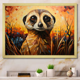 Yellow Meerkat floral meadows - Meercat Framed Canvas Art
