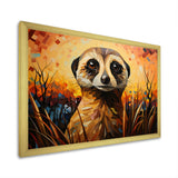 Yellow Meerkat floral meadows - Meercat Framed Canvas Art