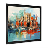 Milan cityscape in orange blue - Cityscapes Canvas Wall Art