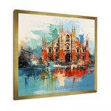 Milan cityscape in orange blue - Cityscapes Canvas Wall Art