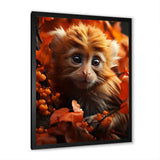 Brown Fall Foliage Monkey - Monkey Bedroom Wall Art