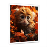 Brown Fall Foliage Monkey - Monkey Bedroom Wall Art
