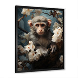 Grey Springtime floral Monkey Palette - Monkey Wall Decor