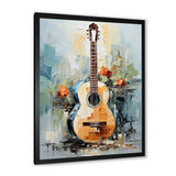 Yellow Fluid Brown Guitar Melody - Music Canvas Wall Art