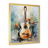 Yellow Fluid Brown Guitar Melody - Music Canvas Wall Art