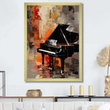 Classical black piano Sonata II - Music Canvas Wall Art