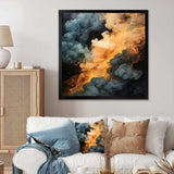 Grey and orange Polar Radiance smoke II - Abstract Canvas Wall Art