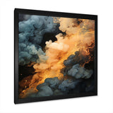 Grey and orange Polar Radiance smoke II - Abstract Canvas Wall Art