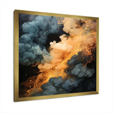 Grey and orange Polar Radiance smoke II - Abstract Canvas Wall Art