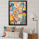 Nursery colorful Animal pattern IV - People Canvas Wall Art