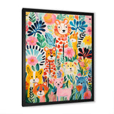 Nursery colorful Animal pattern IV - People Canvas Wall Art