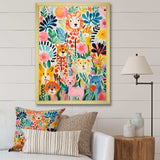 Nursery colorful Animal pattern IV - People Canvas Wall Art