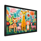 Colorful cute Animal Nursery I - People Canvas Wall Art