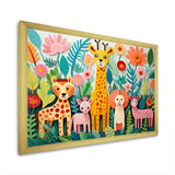 Colorful cute Animal Nursery I - People Canvas Wall Art