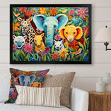 Colorful cute Animal Nursery III - People Canvas Wall Art