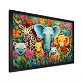 Colorful cute Animal Nursery III - People Canvas Wall Art