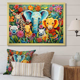 Colorful cute Animal Nursery III - People Canvas Wall Art