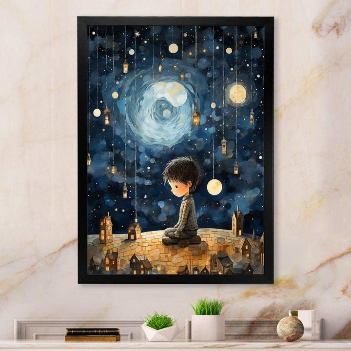 Childs moonlight Nursery 4 - Fantasy Canvas Wall Art
