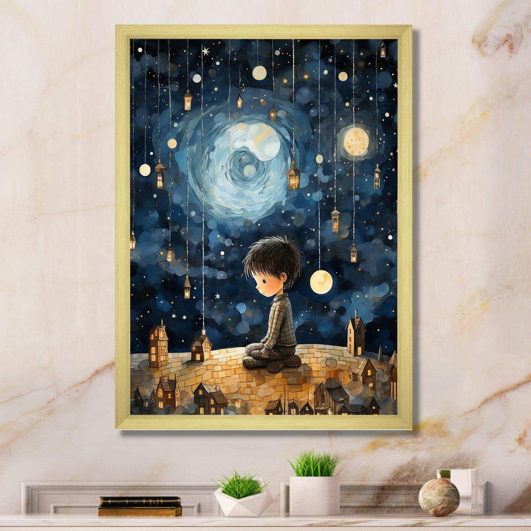Childs moonlight Nursery 4 - Fantasy Canvas Wall Art