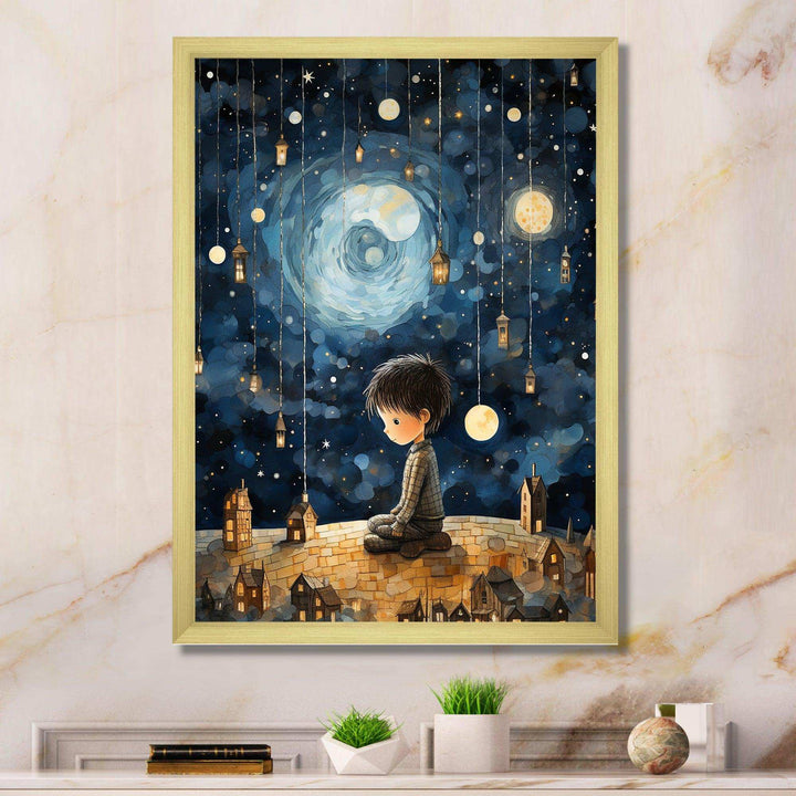 Childs moonlight Nursery 4 - Fantasy Canvas Wall Art
