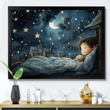 Blue Childhood Haven nursery II - People Canvas Wall Art