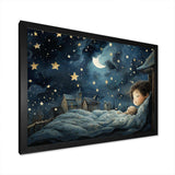 Blue Childhood Haven nursery II - People Canvas Wall Art