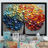 Colorful Rainbow tree of 4 seasons - Landscapes Canvas Wall Art