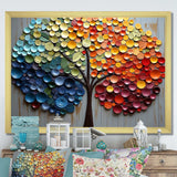 Colorful Rainbow tree of 4 seasons - Landscapes Canvas Wall Art