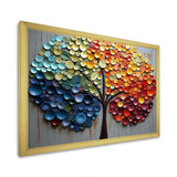 Colorful Rainbow tree of 4 seasons - Landscapes Canvas Wall Art