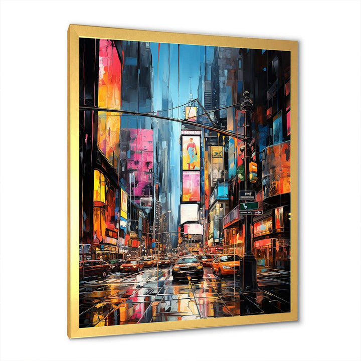 New York City Time square lights V - Cityscapes Canvas Wall Art