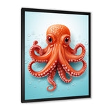 Orange and blue Octopus Tentacle Elegance - Octopus Living Room Wall Art