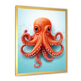 Orange and blue Octopus Tentacle Elegance - Octopus Living Room Wall Art