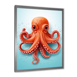 Orange and blue Octopus Tentacle Elegance - Octopus Living Room Wall Art