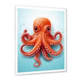 Orange and blue Octopus Tentacle Elegance - Octopus Living Room Wall Art