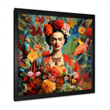 Colorful Fridas Floral Masterpiece I - People Canvas Wall Art