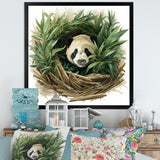 Green Bamboo Dwelling Panda - Panda Canvas Wall Art