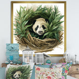 Green Bamboo Dwelling Panda - Panda Canvas Wall Art