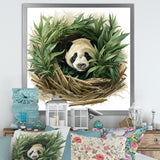 Green Bamboo Dwelling Panda - Panda Canvas Wall Art