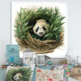 Green Bamboo Dwelling Panda - Panda Canvas Wall Art