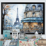 Grey Urban Parisian street IV - Cityscapes Canvas Wall Art