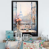 Paris winter Window View II - Cityscapes Canvas Wall Art