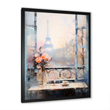 Paris winter Window View II - Cityscapes Canvas Wall Art